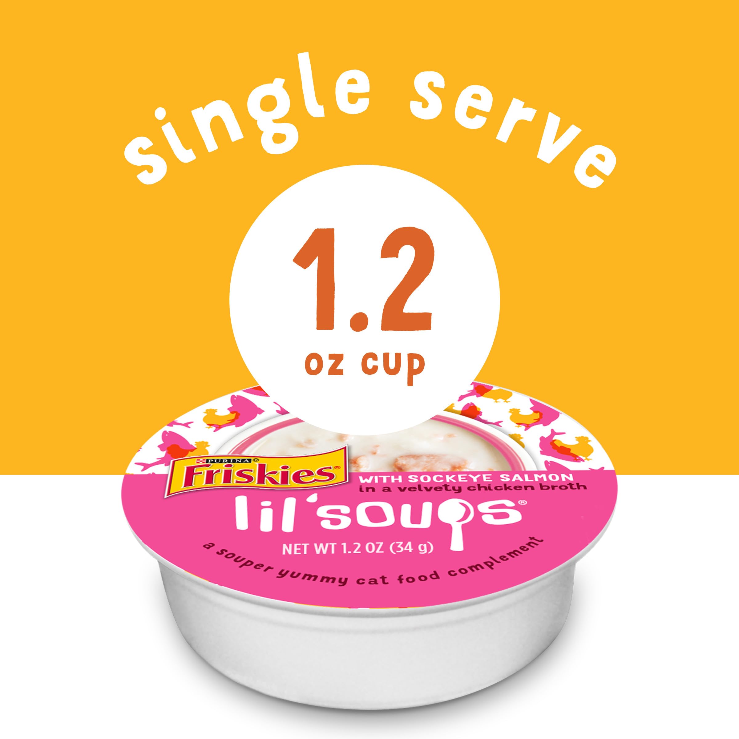 Friskies Purina Grain Free Wet Cat Food Lickable Cat Treats Variety Pack, Lil' Soups With Salmon, Tuna or Shrimp - (Pack of 30) 1.2 oz. Cups - Image 4