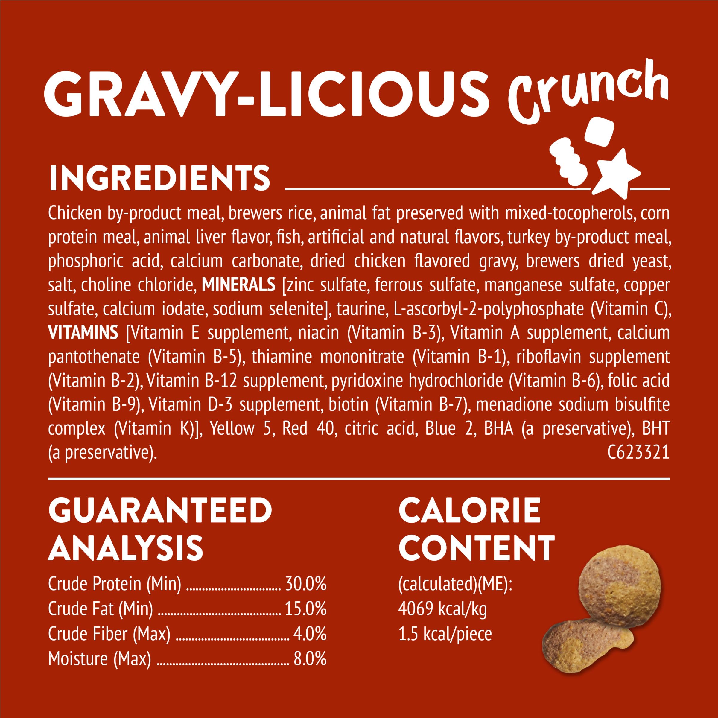 Purina Friskies Party Mix Gravy-Licious Crunch Chicken and Gravy Flavors Cat Treats - 30 oz Canister - Image 6