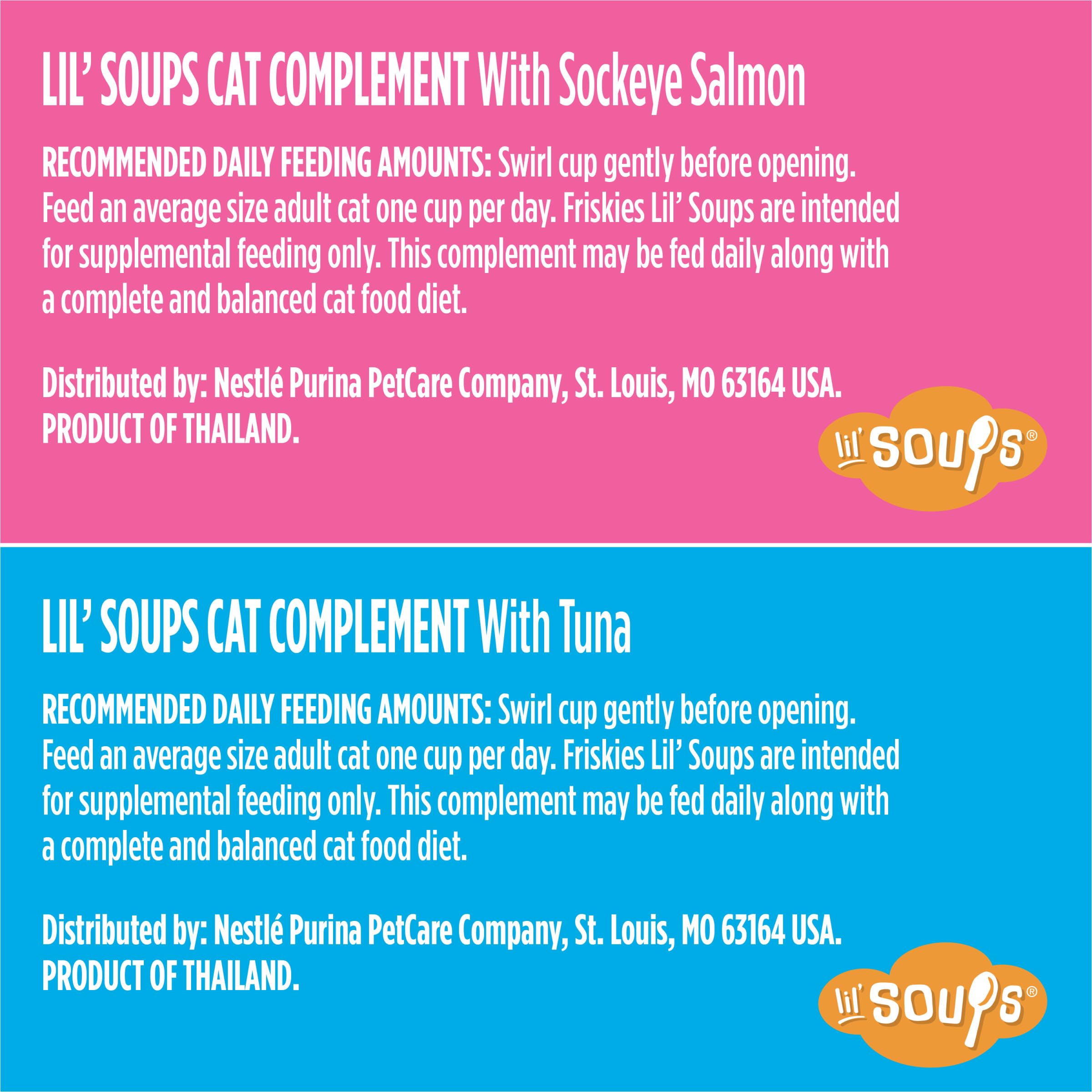 Purina Friskies Grain Free Wet Cat Food Complement Variety Pack, Lil' Soups With Sockeye Salmon & Tuna in Broth - (18) 1.2 oz. Cups - Image 10