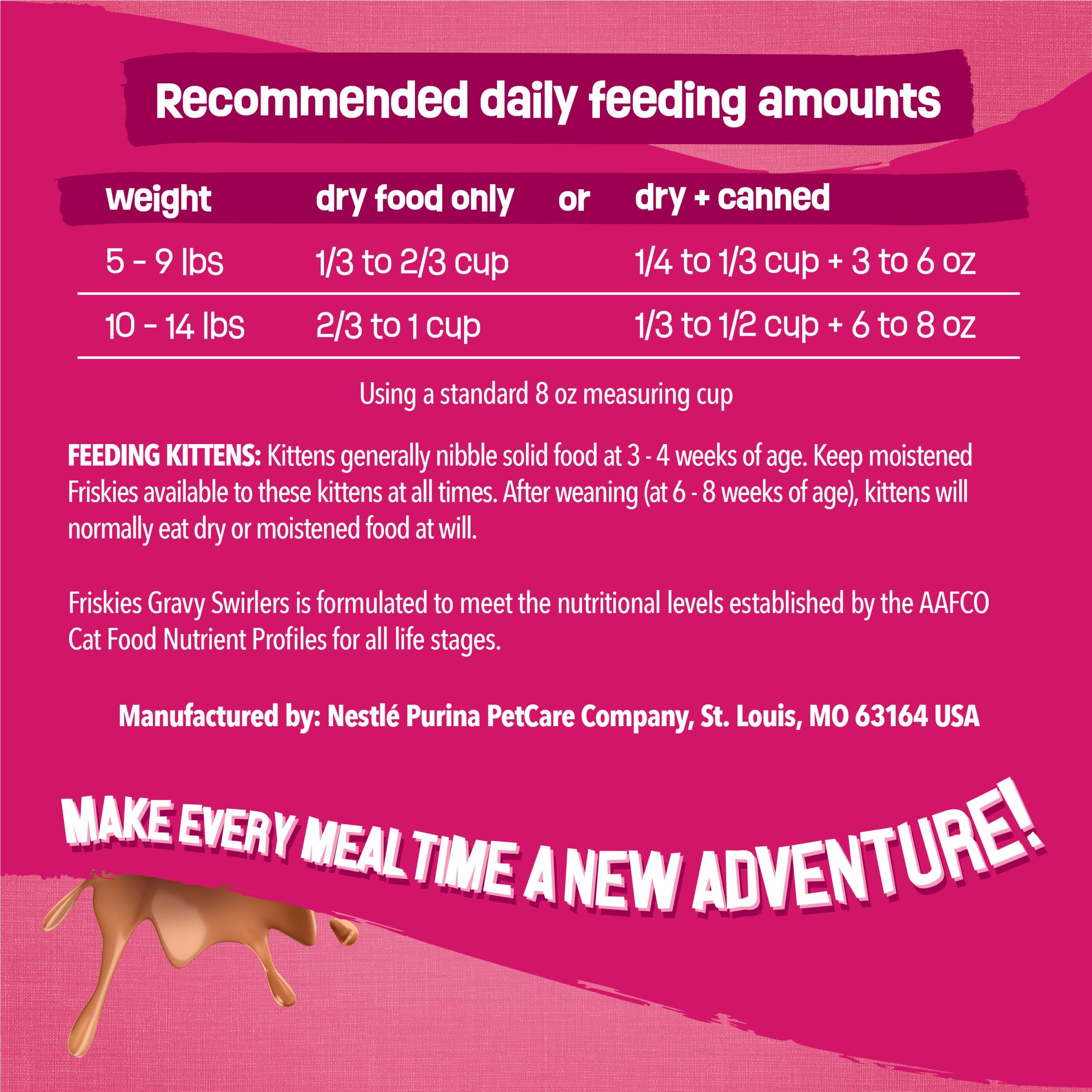 Purina Friskies Gravy Swirlers With Flavors of Chicken, Salmon and Gravy Dry Cat Food - 3.15 lb. Bag - Image 6