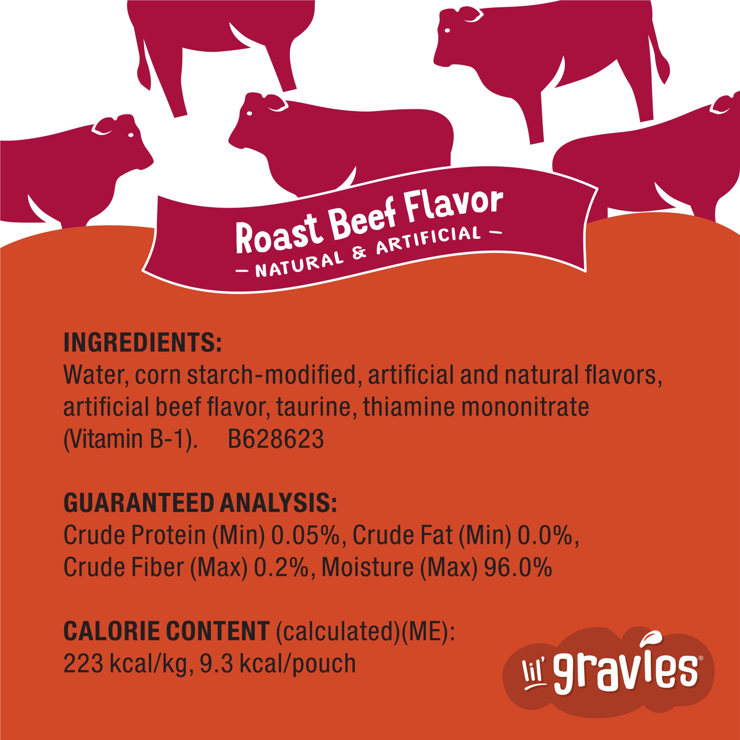 Purina Friskies Lil' Gravies Roast Beef Flavor Cat Food Complement Lickable Cat Treats - (Pack of 16) 1.55 oz. Pouches - Image 5