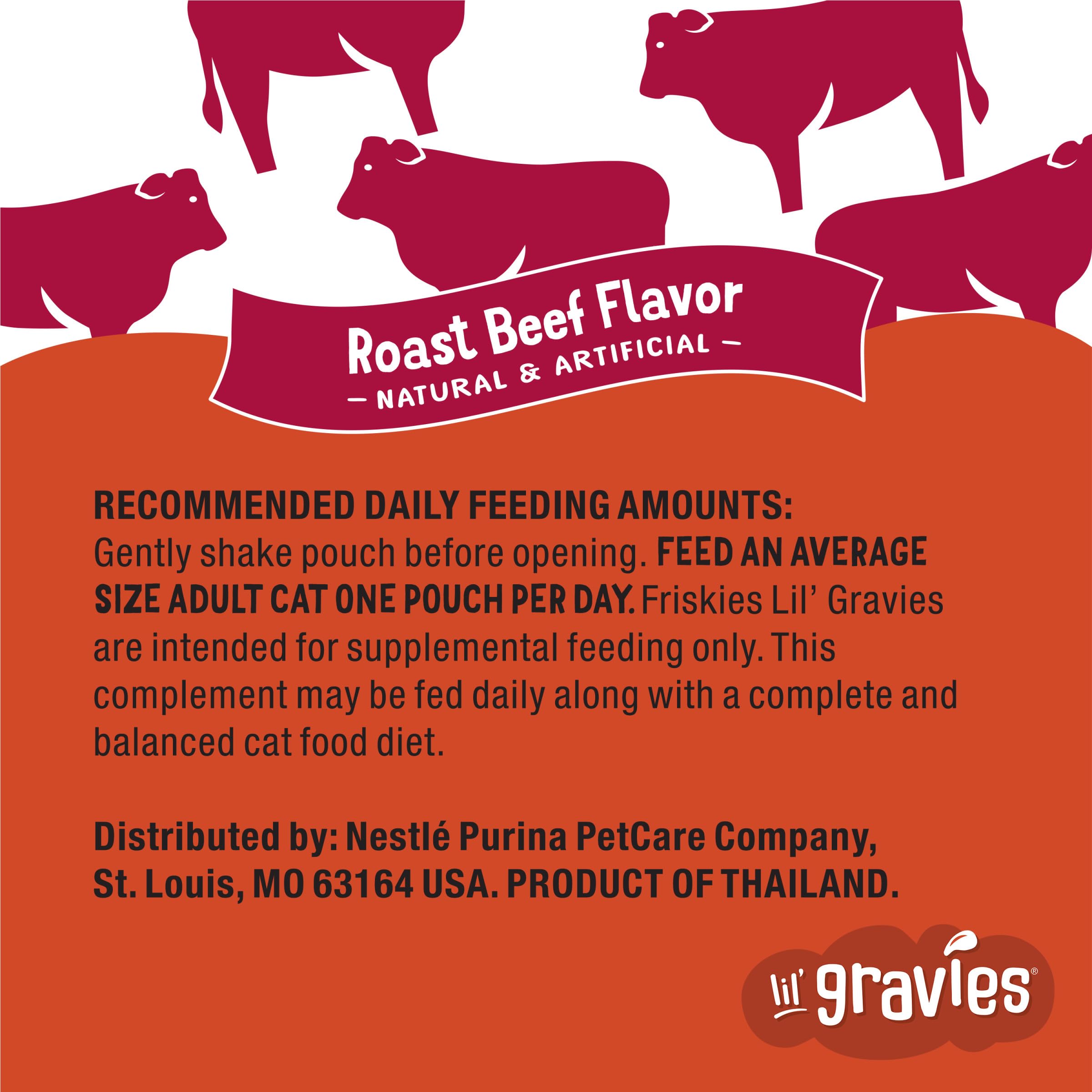 Purina Friskies Lil' Gravies Roast Beef Flavor Cat Food Complement Lickable Cat Treats - (Pack of 16) 1.55 oz. Pouches - Image 7