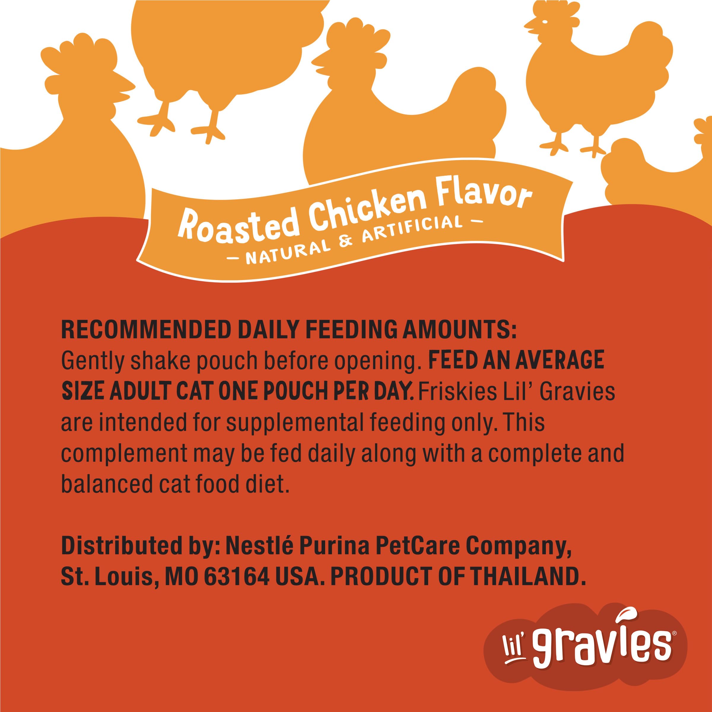 Purina Friskies Lil' Gravies Roasted Chicken Flavor Cat Food Lickable Cat Treats - (Pack of 16) 1.55 oz. Pouches - Image 7
