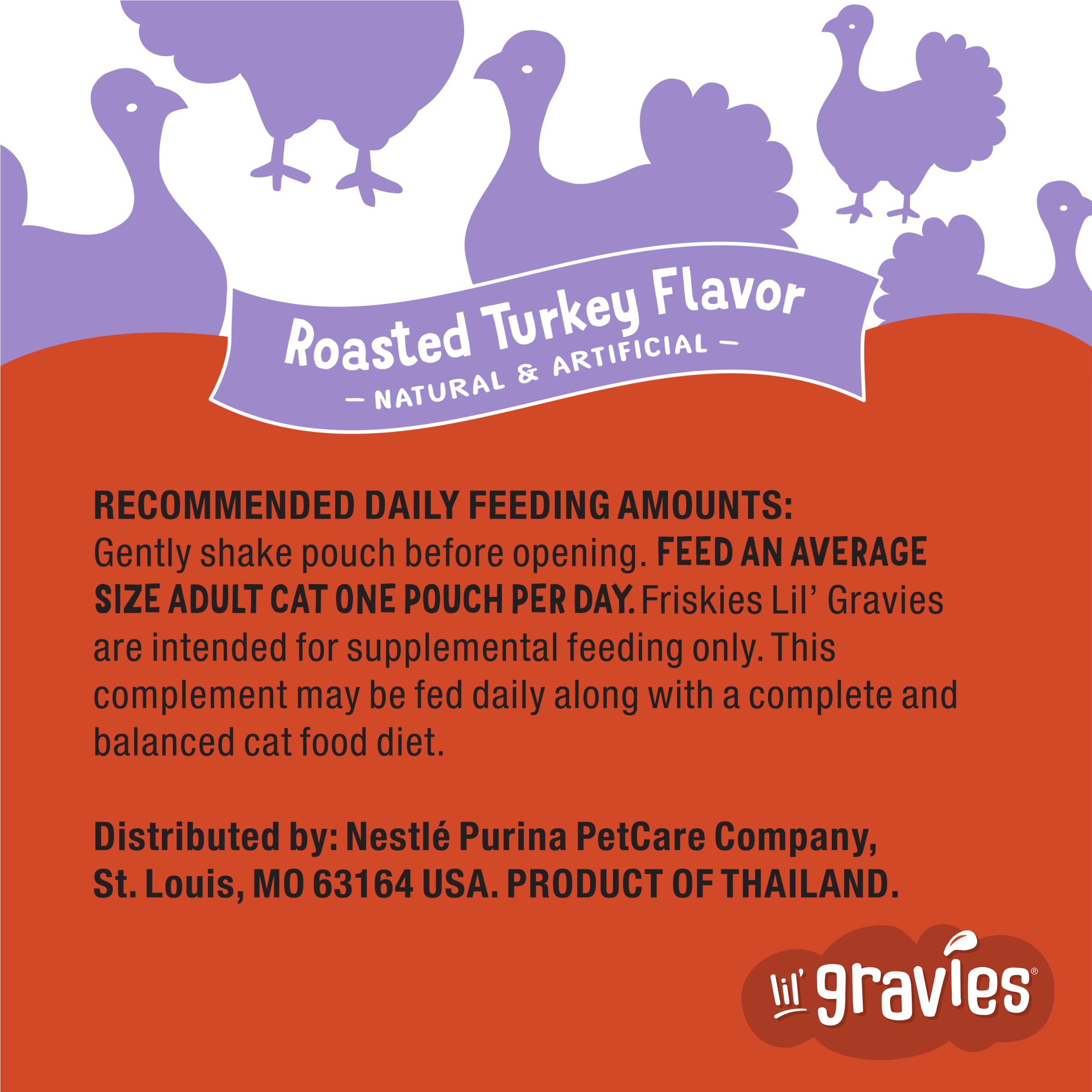 Purina Friskies Lil' Gravies Roasted Turkey Flavor Cat Food Lickable Cat Treats - (Pack of 16) 1.55 oz. Pouches - Image 7