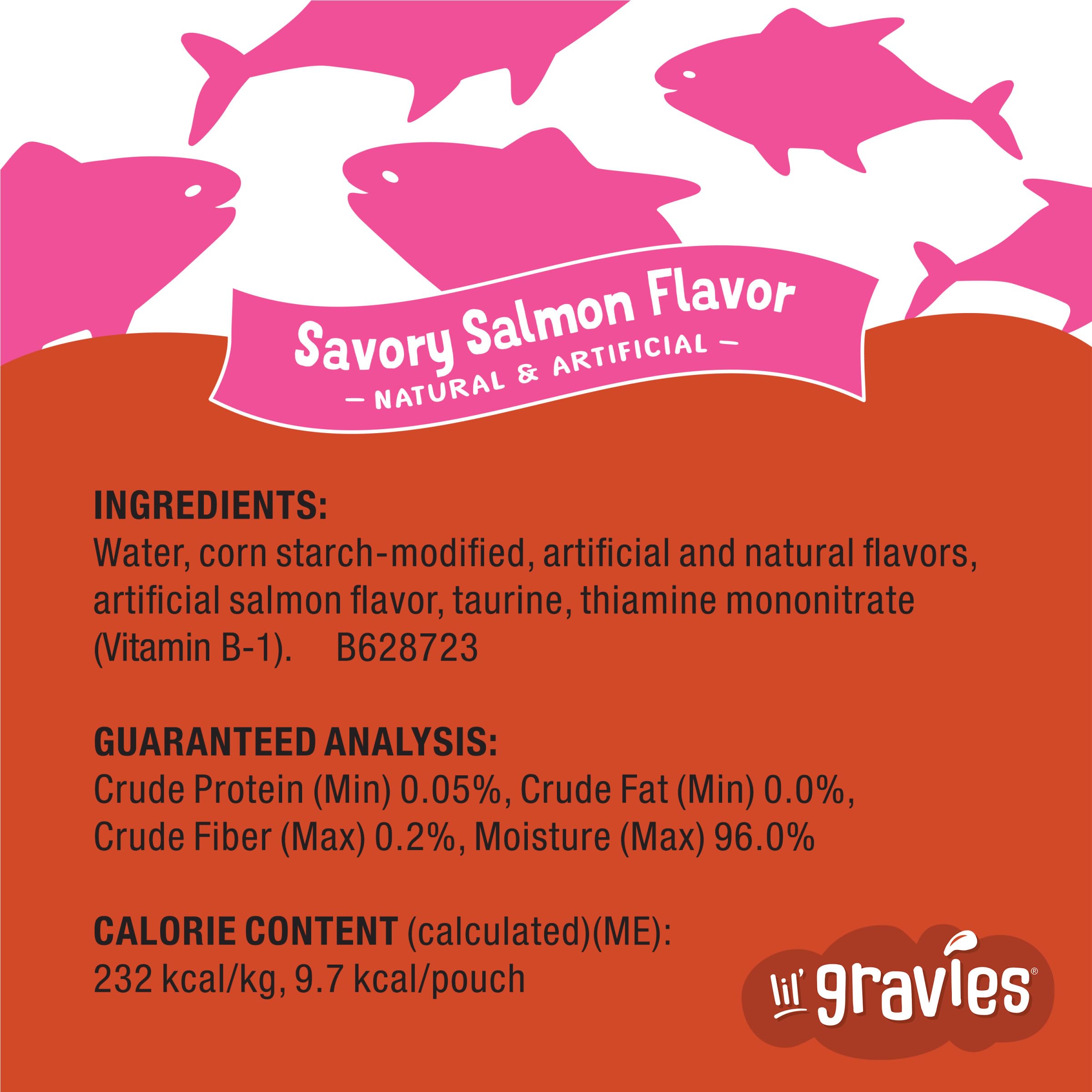 Purina Friskies Lil' Gravies Savory Salmon Flavor Cat Food Complement Lickable Cat Treats - (Pack of 16) 1.55 oz. Pouches - Image 5