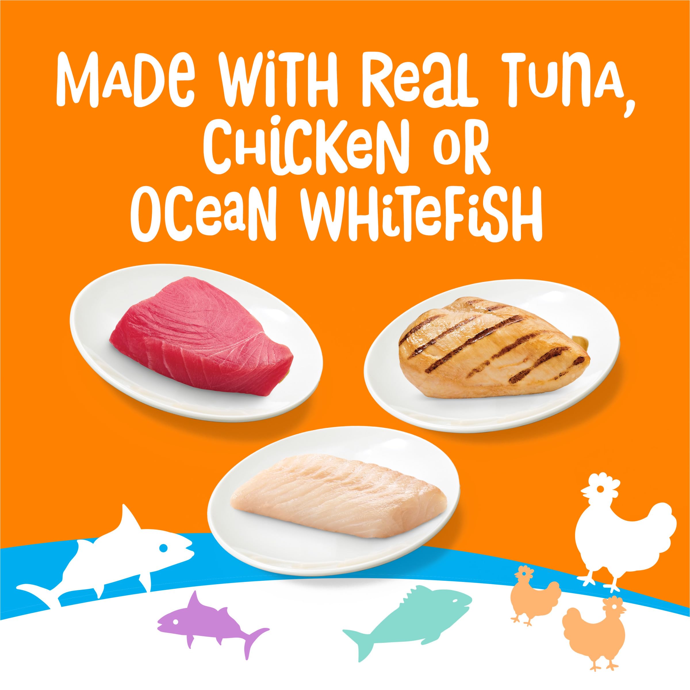 Purina Friskies Lil’ Lickables with Chicken, with Tuna or with Ocean Whitefish Variety Pack Lickable Cat Treats  - 10 oz. (Pack of 20) - Image 3