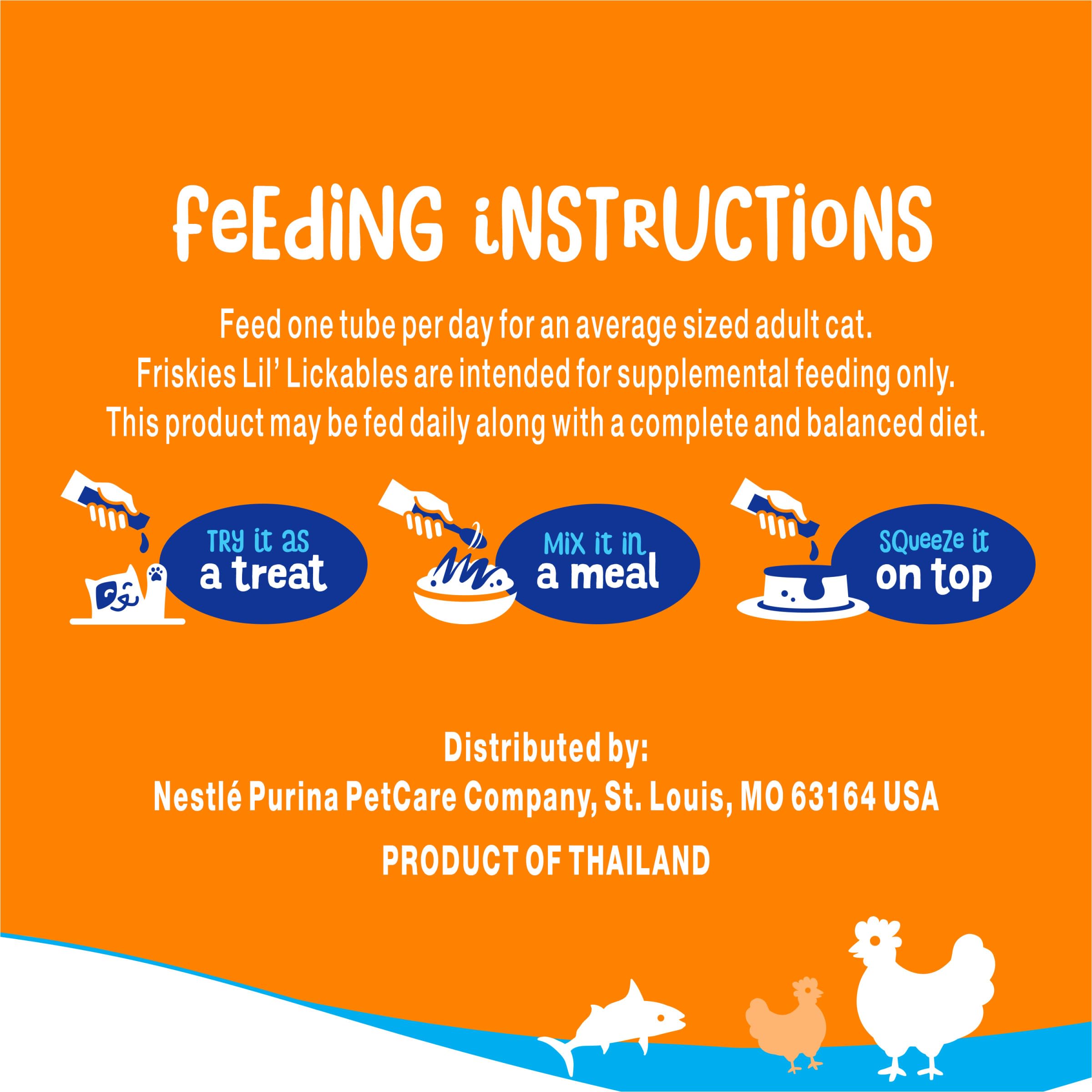 Purina Friskies Lil’ Lickables with Chicken, with Tuna or with Ocean Whitefish Variety Pack Lickable Cat Treats  - 10 oz. (Pack of 20) - Image 6