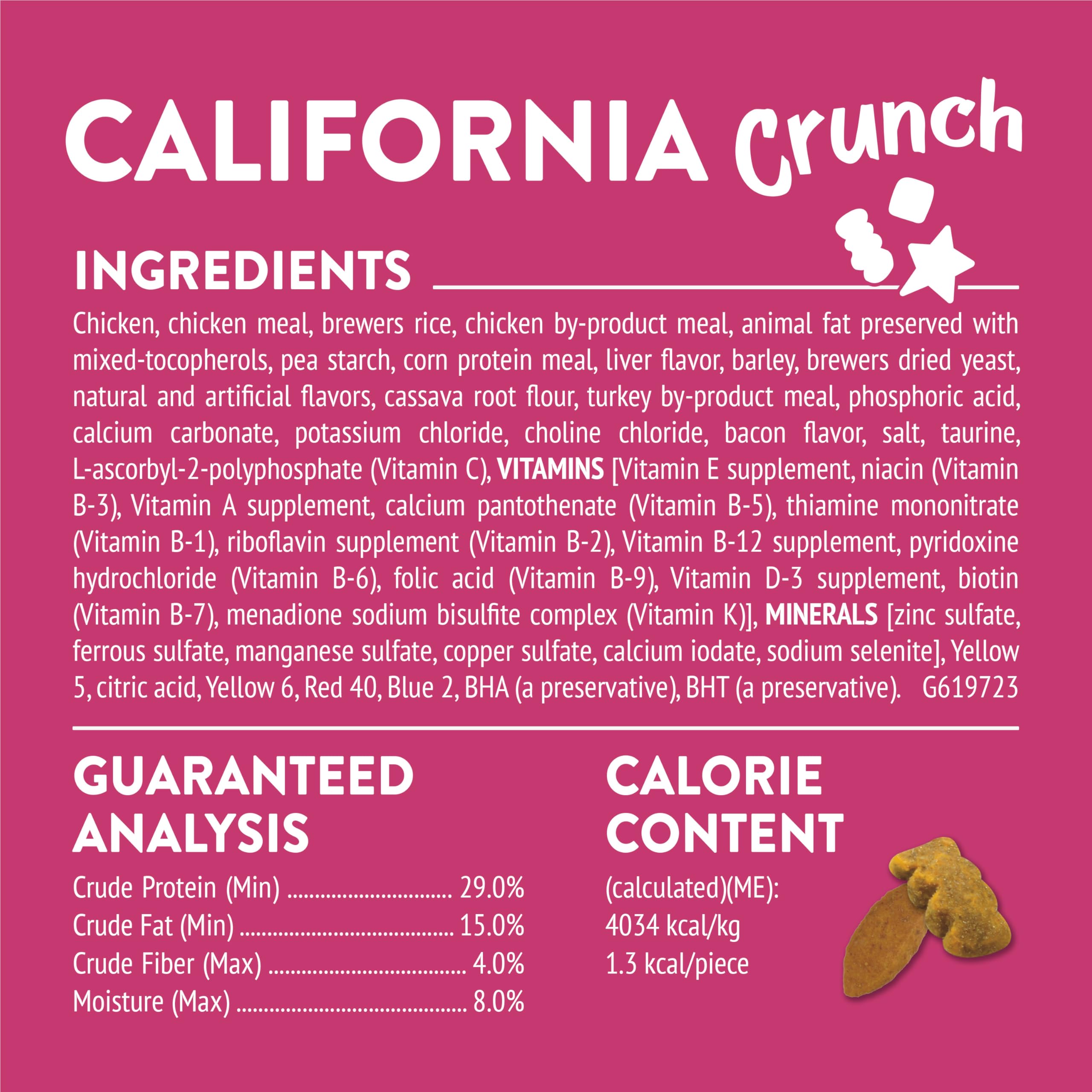 Purina Friskies Party Mix California Crunch with Chicken and Flavors of Turkey and Bacon Cat Treats - 30 oz Canister - Image 6
