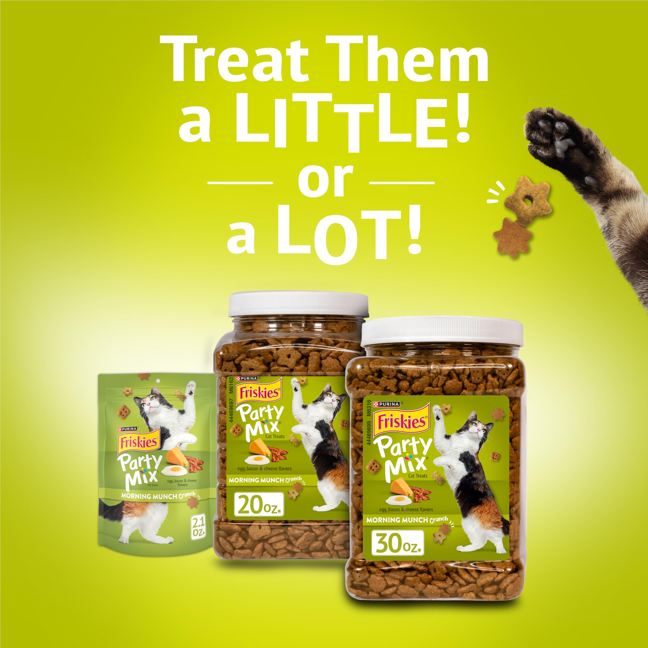 Purina Friskies Party Mix Morning Munch Crunch Egg, Bacon and Cheese Flavors Cat Treats - 30 oz Canister - Image 9