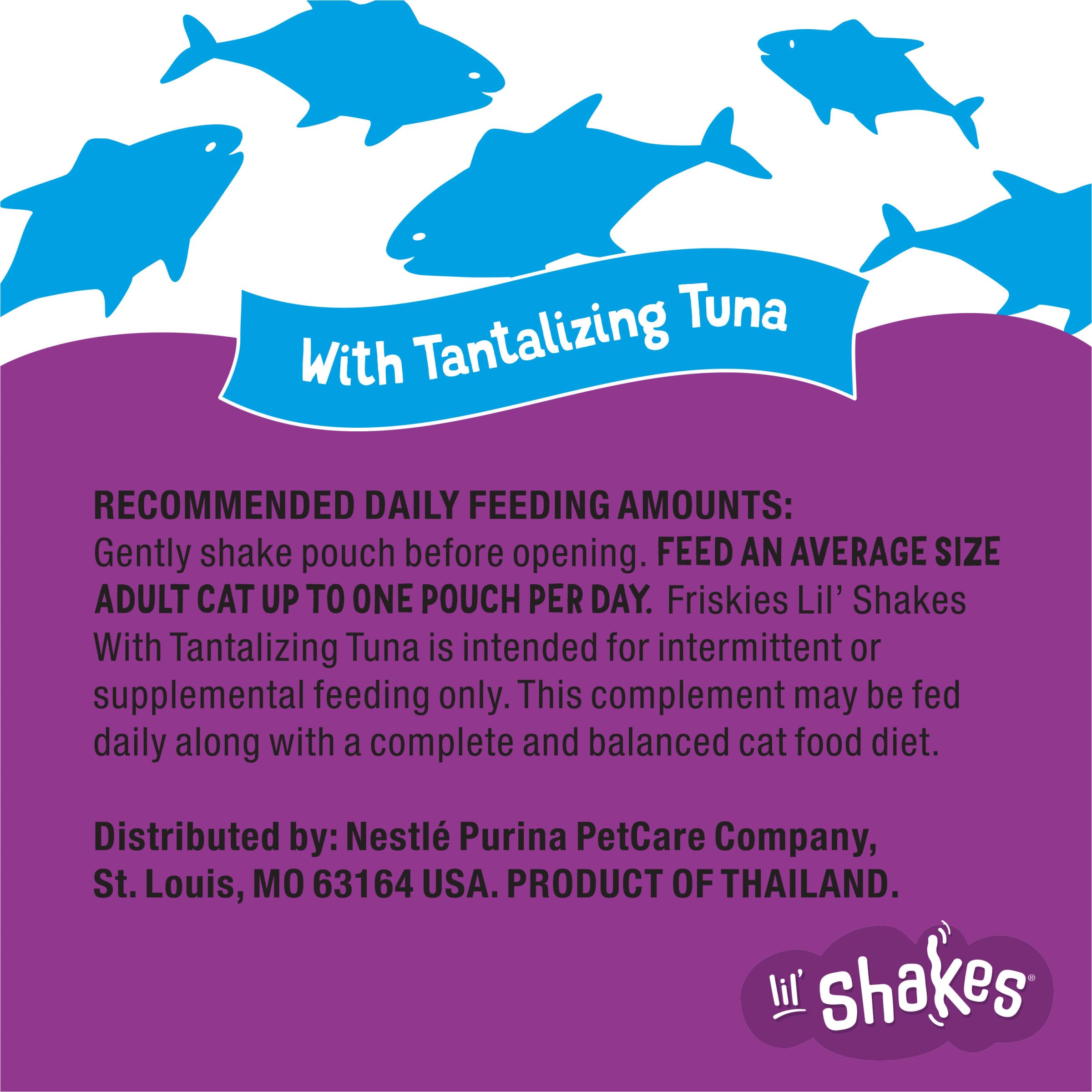 Purina Friskies Pureed Cat Food Topper, Lil’ Shakes With Tantalizing Tuna Lickable Cat Treats - (Pack of 16) 1.55 oz. Pouches - Image 11